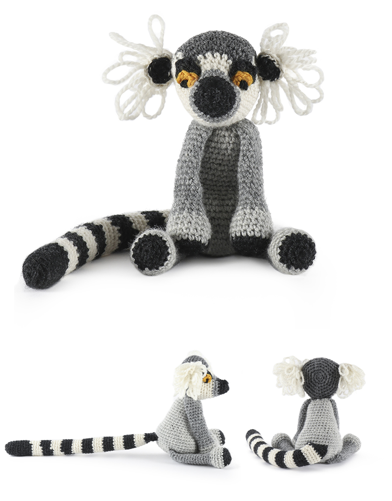 toft ed's animal Lionel the Ring Tailed Lemur amigurumi crochet